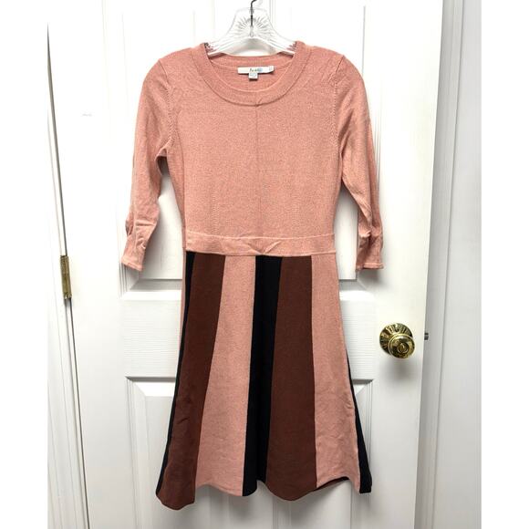 Boden Dresses & Skirts - Boden Rosemary Sparkle Knit Dress Fit Flare Peach Brown Metallic Womens Size 4